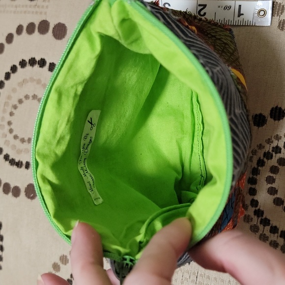 Handmade Multicolored Artisan Makeup Cosmetic Bag Toiletry Pouch Organizer - Picture 6 of 7